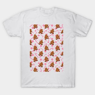 Gingerbread Man And Candy Cane T-Shirt